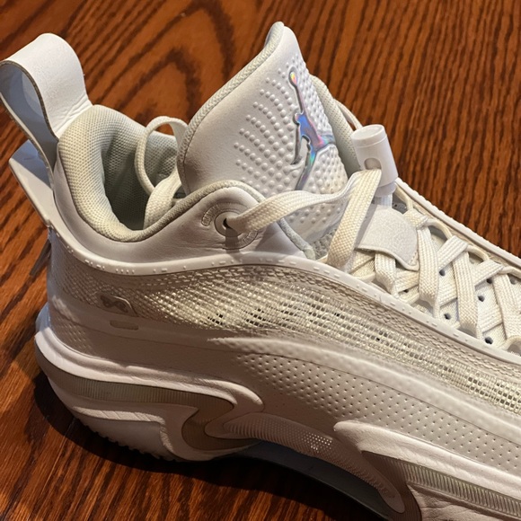 Air Jordan White Iridescent Basketball Shoe - Picture 2 of 5